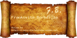 Frankovits Borbála névjegykártya